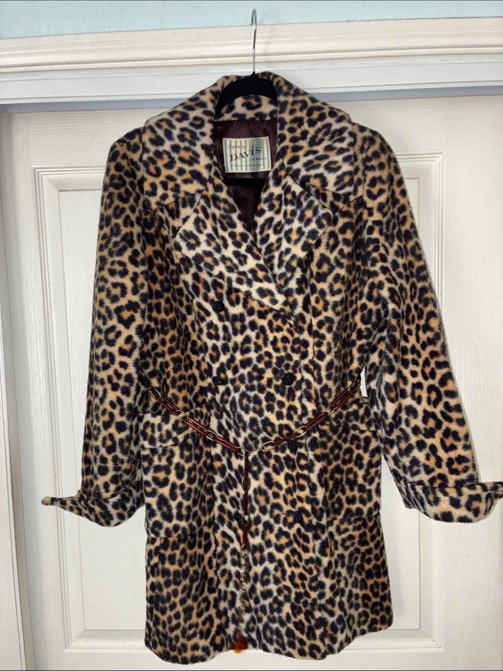 Vintage 70’sLeopard Print Faux Fur Coat - Tan/Black
